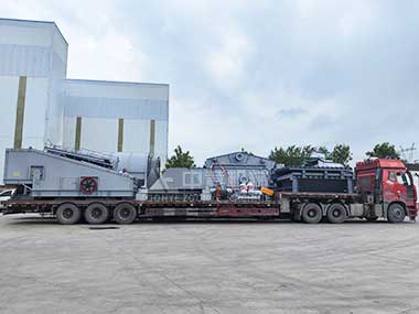 中意機械定制款灰色全套建筑裝修垃圾處理設(shè)備裝車發(fā)貨